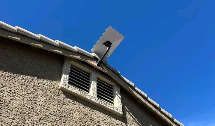 A Sample of Starlink Wi-Fi installed on the side of roof in Juba, South Sudan