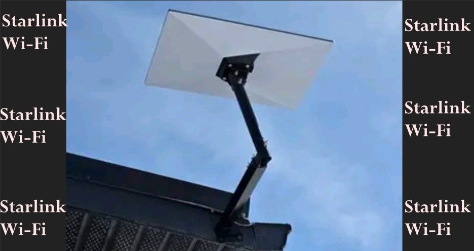 A sample of Starlink Wi-Fi installed on metal on the side of roof in Juba, South Sudan