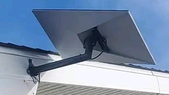 A Starlink Wi-Fi installed on the side of roofing in Juba, South Sudan
