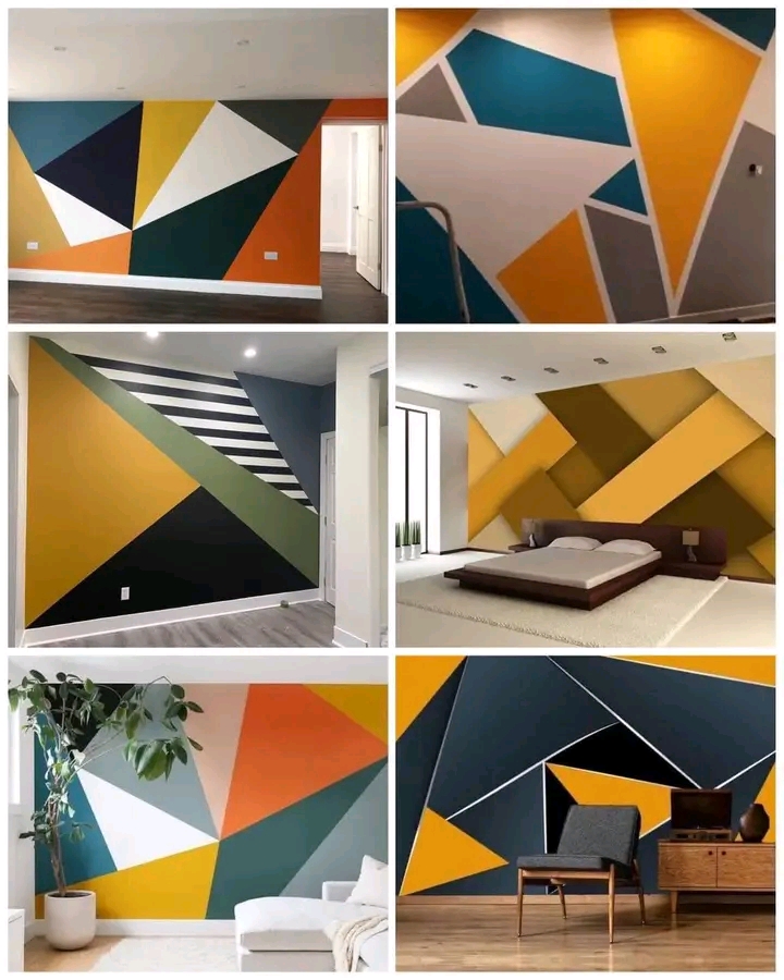 A combination of six different interior decoration designs