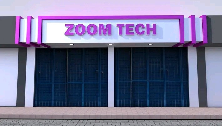  An installed 3D signage on the top front wall of a business in Juba, South Sudan