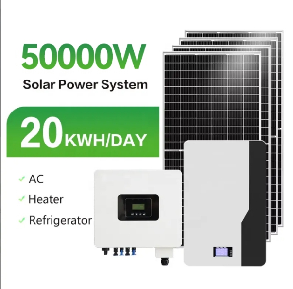 A 20kw per day 5000W solar system kit in a white background.