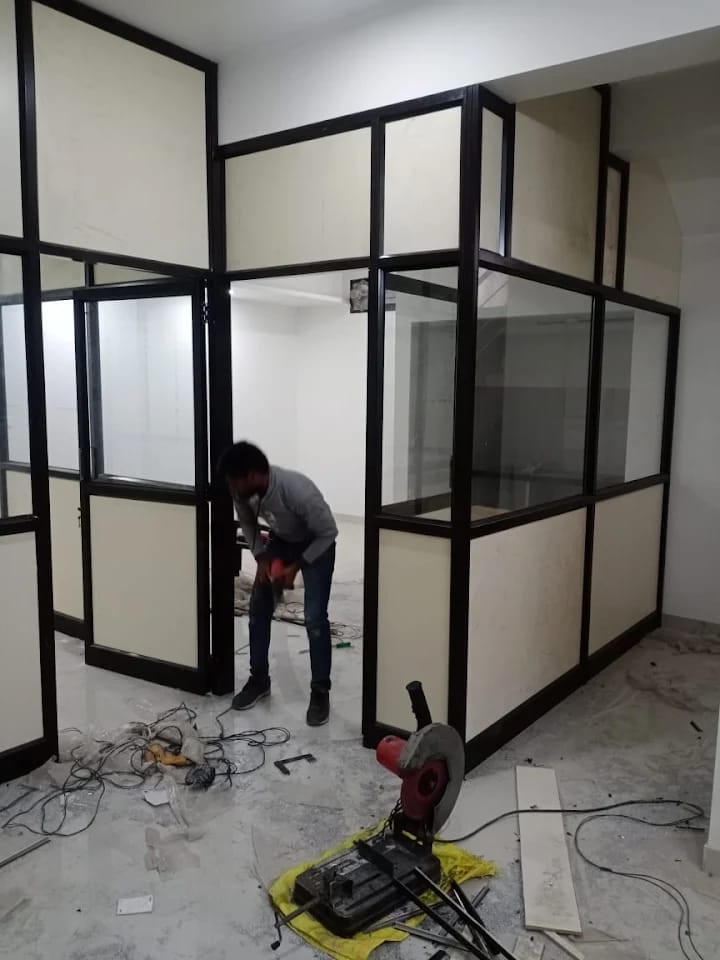 A mixed glass and aluminum partition in Juba, South Sudan