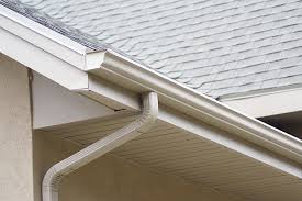 A plastic gutter on the edge on a roof in Juba, South Sudan