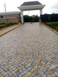 Paving stones installed on the drive way in Juba, South Sudan