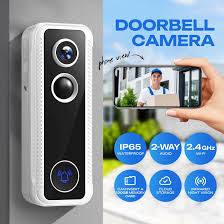 A video door bell with a live smartphone view next to it.