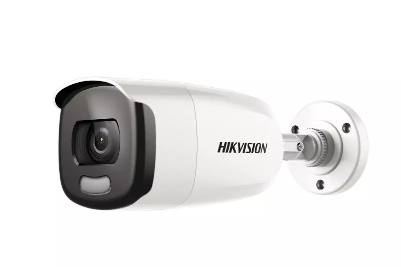 A front & side view of 5MP ColorVu Bullet Camera Hikvision