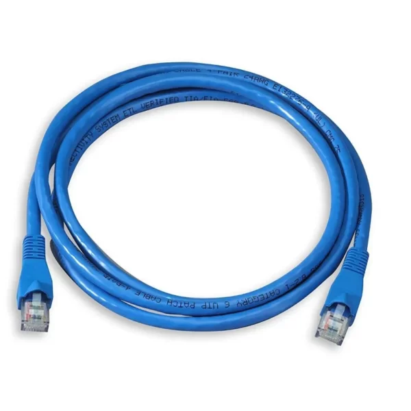 A coiled patch cord cat6 3 metres