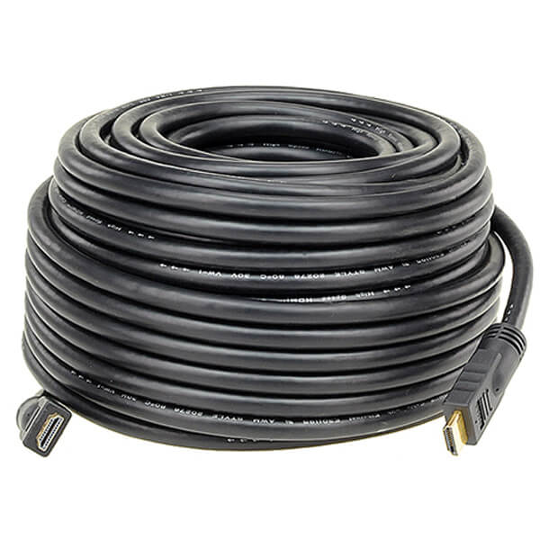 A coiled 30 metres HDMI Cable