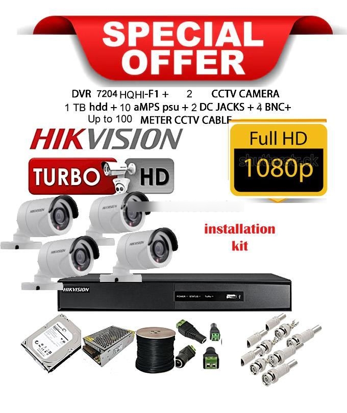 1080p 4 Hikvision cameras & accessories