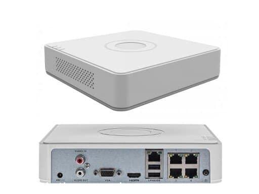 Side & back view of 4 channel hikvision NVR