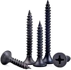 5 Black screws of different sizes