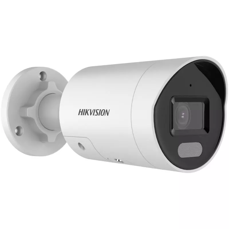 Front & side view of 4MP ColorVu IP Bullet Hikvision Camera