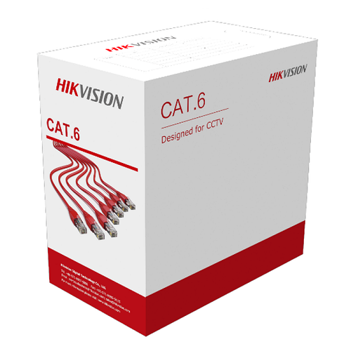 A side view of UTP CAT 6 hikvision cable box