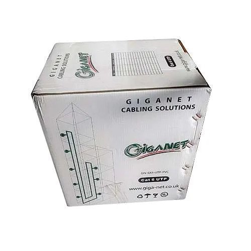 A box of Giganet Cat 6 cables