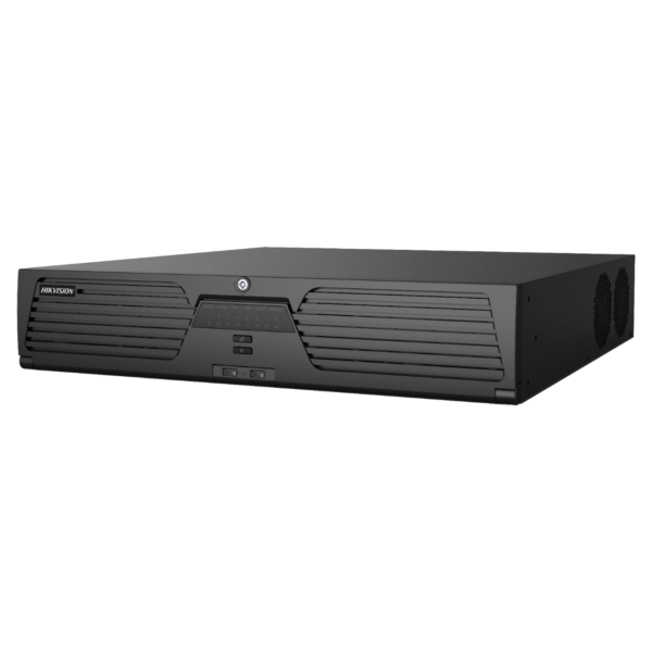 Front & side view of 64 channel hikvision NVR