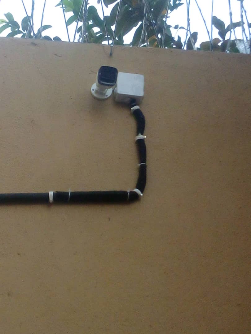 Bullet CCTV camera on the wall