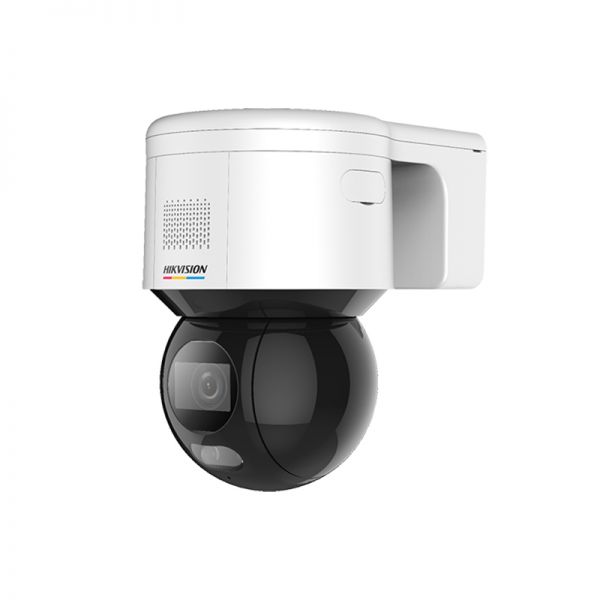 A front & side view of 4MP ColorVu Network Speed Dome hikvision