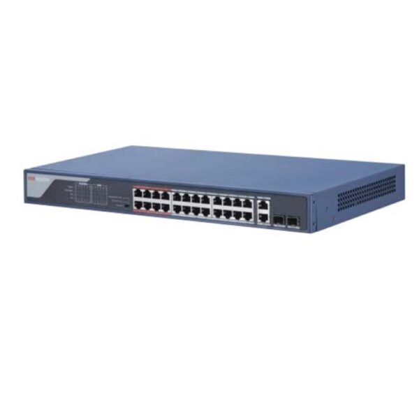 The back side of 24 Port PoE Switch