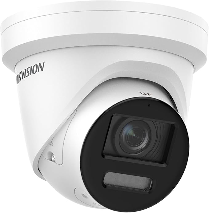 A front & side view of 2MP ColorVu IP Hikvision Camera